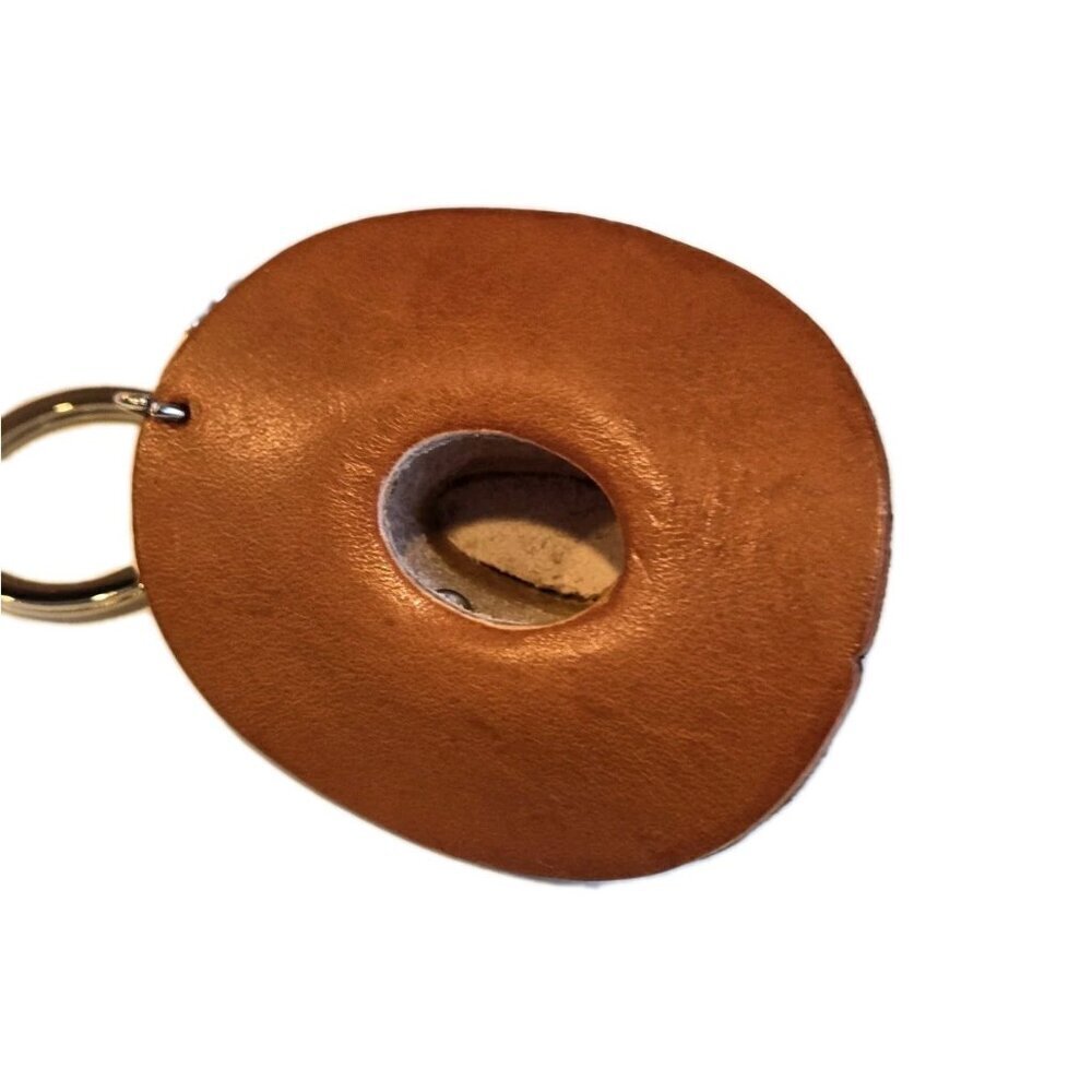 New Brown Cowboy Cowgirl Hat Western Handmade 3D Leather Key Chain Gift Birthday - Picture 2 of 2